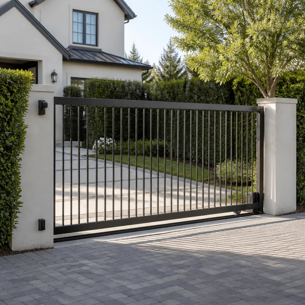 Sliding driveway gates